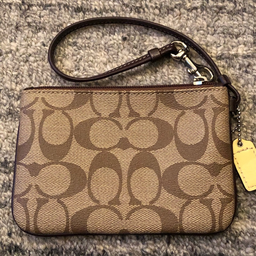 Coach brown stripe heritage wristlet - Picture 4 of 6